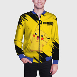 Бомбер мужской PIKACHU: PIKA PIKA, цвет: 3D-синий — фото 2