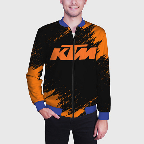 Мужской бомбер KTM / 3D-Синий – фото 3