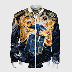 Бомбер мужской Van Gogh Tardis, цвет: 3D-белый