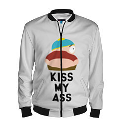 Бомбер мужской Kiss My Ass, цвет: 3D-черный