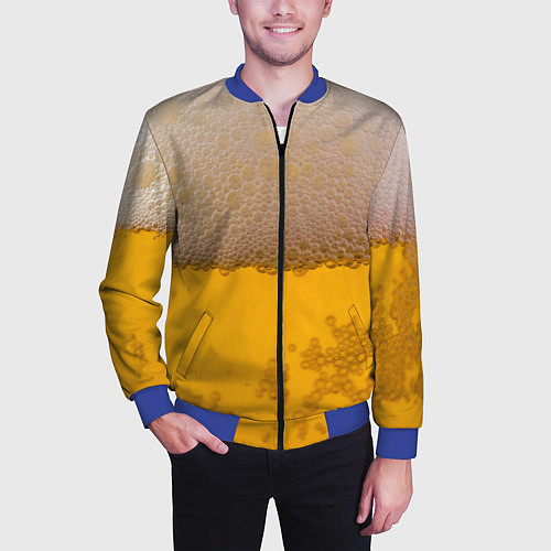 Мужской бомбер Пиво / 3D-Синий – фото 3