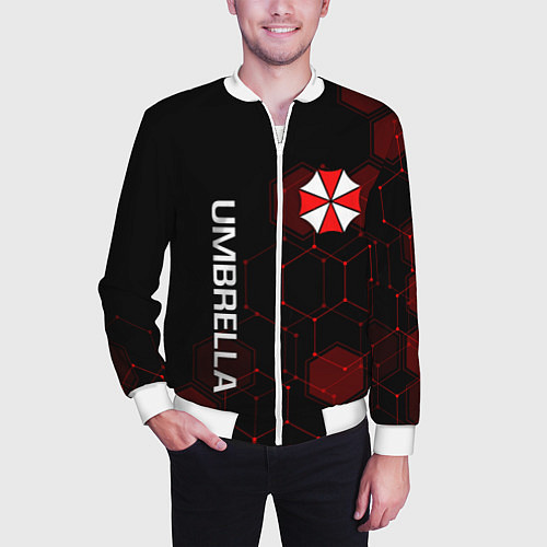 Мужской бомбер UMBRELLA CORP / 3D-Белый – фото 3