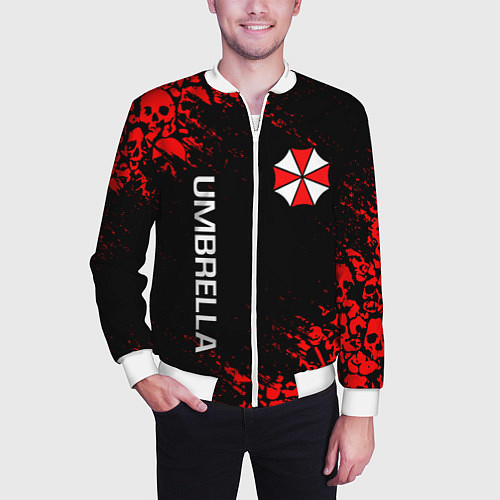 Мужской бомбер UMBRELLA CORP / 3D-Белый – фото 3