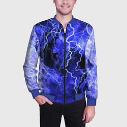 Бомбер мужской МОЛНИЯ BLUE, цвет: 3D-синий — фото 2