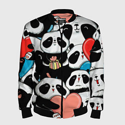 Бомбер мужской Панды, цвет: 3D-черный