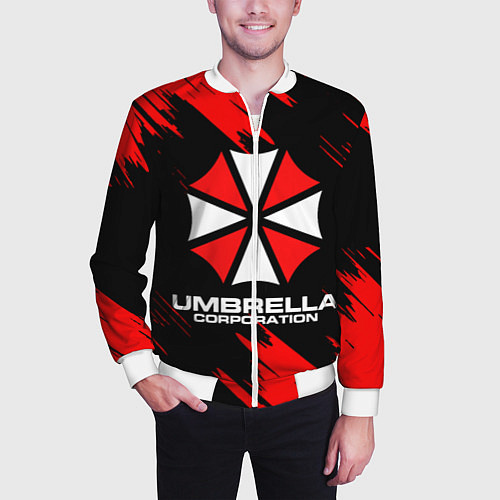 Мужской бомбер Umbrella Corporation / 3D-Белый – фото 3