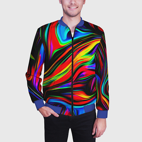 Мужской бомбер ABSTRACT / 3D-Синий – фото 3