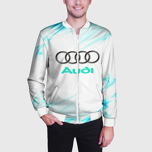 Мужской бомбер Audi / 3D-Белый – фото 3