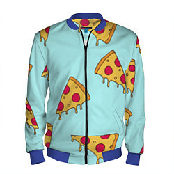 Бомбер мужской Ароматная пицца, цвет: 3D-синий