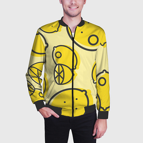 Мужской бомбер Лимончики / 3D-Черный – фото 3