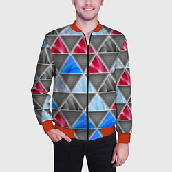 Бомбер мужской ТРЕУГОЛЬНИКИ, цвет: 3D-красный — фото 2