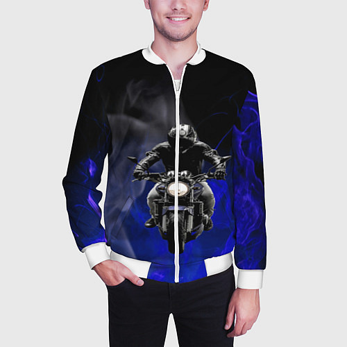 Мужской бомбер МОТОЦИКЛЫ / 3D-Белый – фото 3