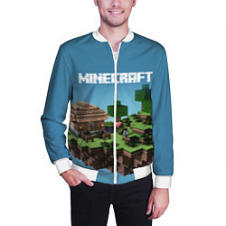 Бомбер мужской Minecraft, цвет: 3D-белый — фото 2