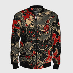 Бомбер мужской Dsquared tatoo DRAGON, цвет: 3D-черный