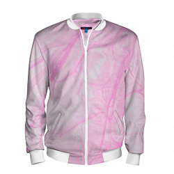 Бомбер мужской Розовые разводы краска зефир, цвет: 3D-белый