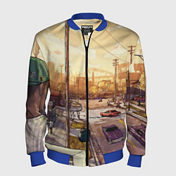 Бомбер мужской GTA San Andreas, цвет: 3D-синий