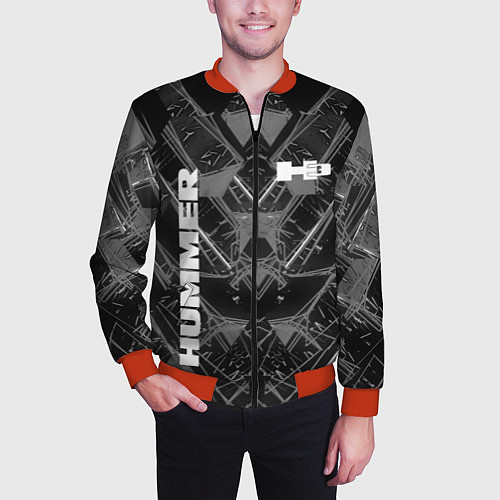 Мужской бомбер HUMMER / 3D-Красный – фото 3
