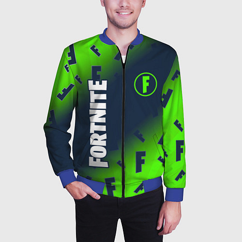 Мужской бомбер FORTNITE ФОРТНАЙТ / 3D-Синий – фото 3