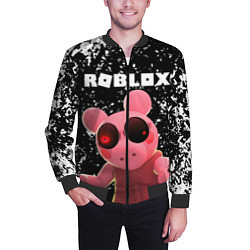 Бомбер мужской Roblox Piggy, цвет: 3D-черный — фото 2