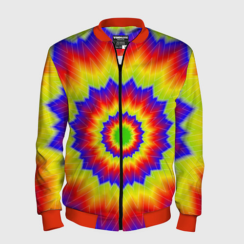 Мужской бомбер Tie-Dye / 3D-Красный – фото 1