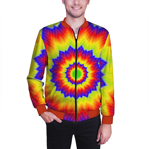 Мужской бомбер Tie-Dye / 3D-Красный – фото 3