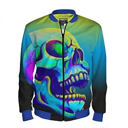 Бомбер мужской Neon skull, цвет: 3D-синий
