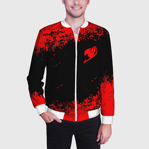 Мужской бомбер Fairy Tail / 3D-Белый – фото 3