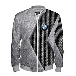 Бомбер мужской BMW - emblem - metal - texture, цвет: 3D-меланж