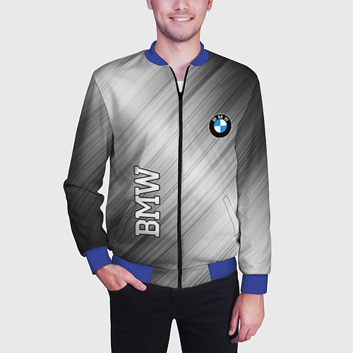 Мужской бомбер BMW / 3D-Синий – фото 3