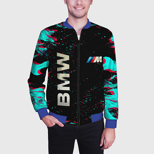 Мужской бомбер BMW / 3D-Синий – фото 3