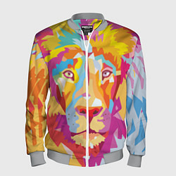 Бомбер мужской Акварельный лев, цвет: 3D-меланж