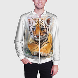 Бомбер мужской Tiger Art, цвет: 3D-белый — фото 2