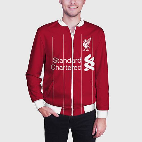 Мужской бомбер Liverpool FC / 3D-Белый – фото 3