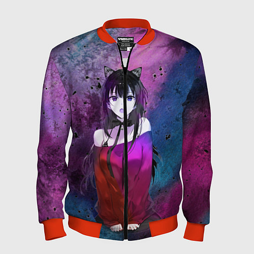 Мужской бомбер Anime / 3D-Красный – фото 1