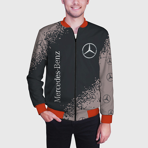 Мужской бомбер MERCEDES МЕРСЕДЕС / 3D-Красный – фото 3