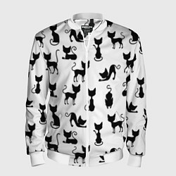 Мужской бомбер КОШКИ ЧЕРНОЕ НА БЕЛОМ