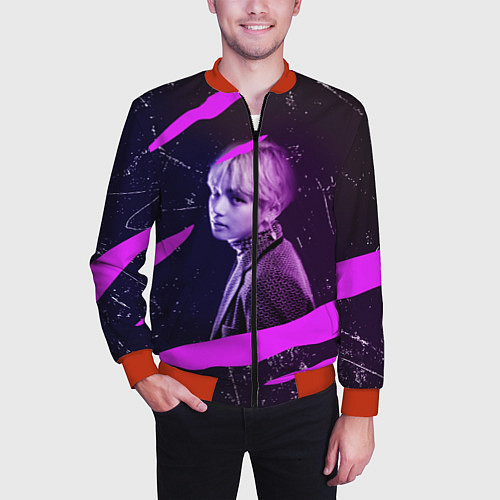 Мужской бомбер BTS / 3D-Красный – фото 3