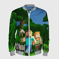Бомбер мужской Minecraft, цвет: 3D-меланж