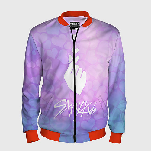 Мужской бомбер Stray Kids / 3D-Красный – фото 1