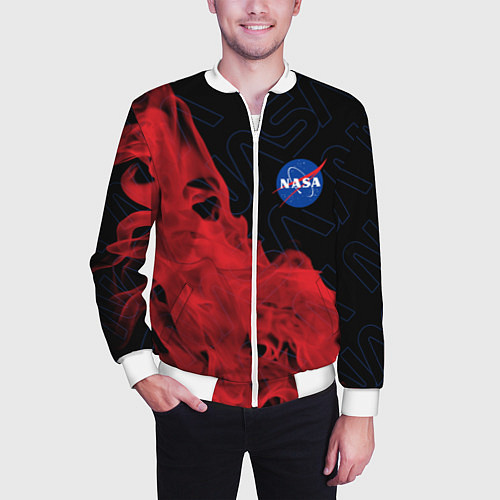 Мужской бомбер NASA НАСА / 3D-Белый – фото 3