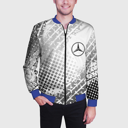 Мужской бомбер Mercedes-Benz / 3D-Синий – фото 3