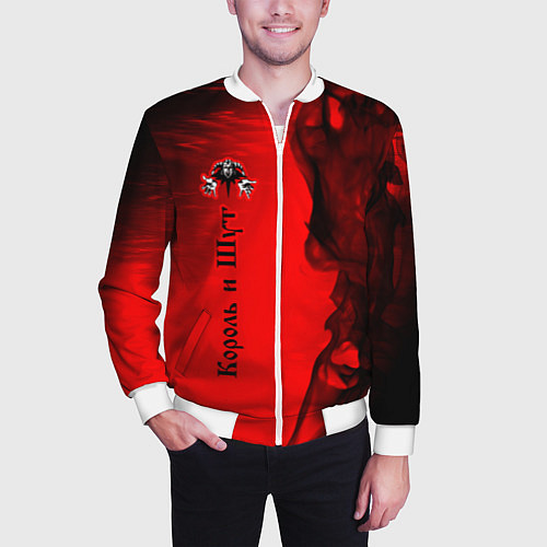 Мужской бомбер КОРОЛЬ И ШУТ / 3D-Белый – фото 3