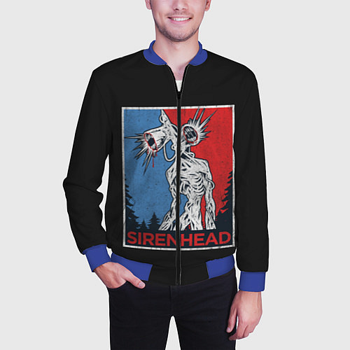 Мужской бомбер Сиреноголовый / 3D-Синий – фото 3