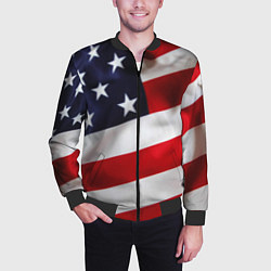 Бомбер мужской США USA, цвет: 3D-черный — фото 2