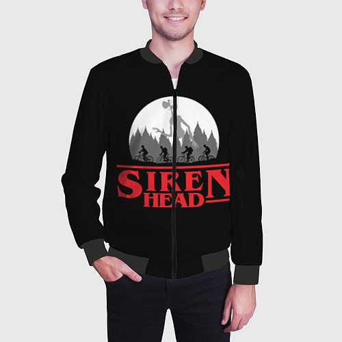 Мужской бомбер Siren Head / 3D-Черный – фото 3