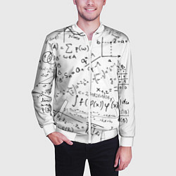 Бомбер мужской Мама,я математик!, цвет: 3D-белый — фото 2