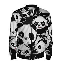 Бомбер мужской Смешные панды, цвет: 3D-черный