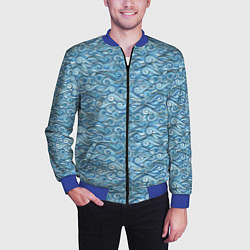 Бомбер мужской Море волнуется, цвет: 3D-синий — фото 2