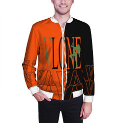 Бомбер мужской V lone orange dark logo, цвет: 3D-белый — фото 2