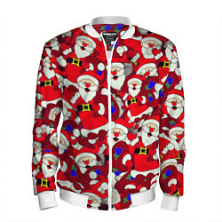 Бомбер мужской Дед Санта, цвет: 3D-белый